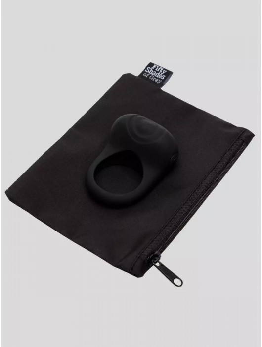 Черное эрекционное виброкольцо Sensation Rechargeable Vibrating Love Ring - Fifty Shades of Grey - в Благовещенске купить с доставкой