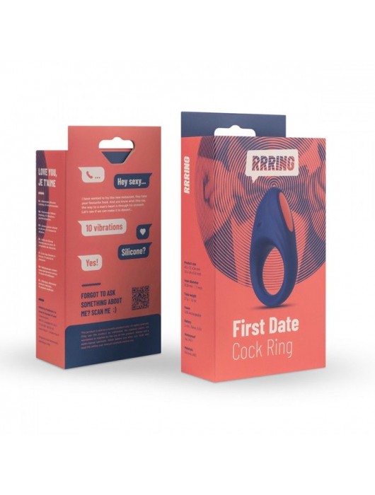 Синее эрекционное кольцо RRRING First Date Cock Ring - FeelzToys - в Благовещенске купить с доставкой