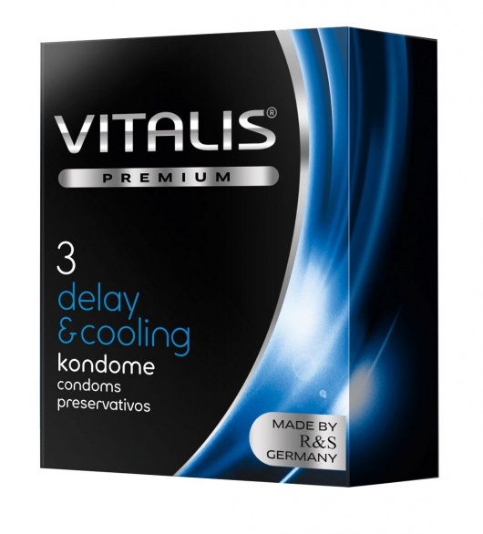 Презервативы VITALIS PREMIUM delay   cooling с охлаждающим эффектом - 3 шт. - Vitalis - купить с доставкой в Благовещенске
