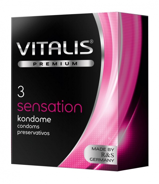 Презервативы с пупырышками и кольцами VITALIS PREMIUM sensation - 3 шт. - Vitalis - купить с доставкой в Благовещенске