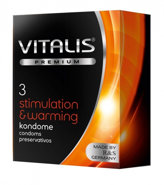 Презервативы VITALIS PREMIUM stimulation   warming с согревающим эффектом - 3 шт. - Vitalis - купить с доставкой в Благовещенске