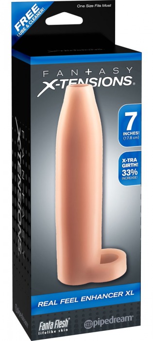 Телесная насадка Real Feel Enhancer XL - 17 см. - Pipedream - в Благовещенске купить с доставкой