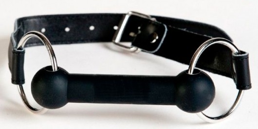 Чёрный кляп-трензель на кожаных ремешках - ToyFa - купить с доставкой в Благовещенске