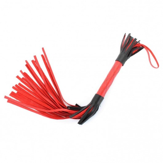 Красно-черная кожаная плётка - 51 см. - БДСМ Арсенал - купить с доставкой в Благовещенске