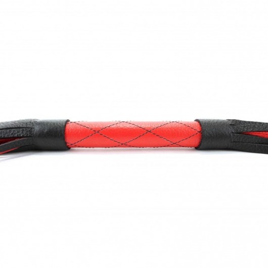 Красно-черная кожаная плётка - 51 см. - БДСМ Арсенал - купить с доставкой в Благовещенске