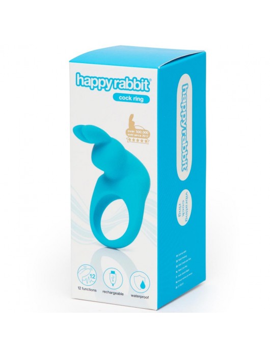 Голубое эрекционное виброкольцо Happy Rabbit Rechargeable Rabbit Cock Ring - Happy Rabbit - в Благовещенске купить с доставкой