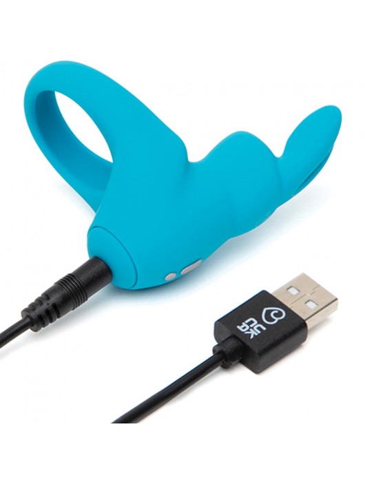 Голубое эрекционное виброкольцо Happy Rabbit Rechargeable Rabbit Cock Ring - Happy Rabbit - в Благовещенске купить с доставкой