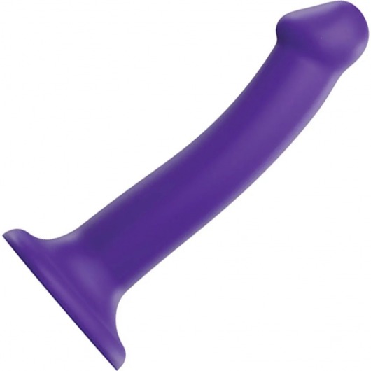 Фиолетовый фаллоимитатор-насадка Strap-On-Me Dildo Dual Density size M - 18 см. - Strap-on-me - купить с доставкой в Благовещенске