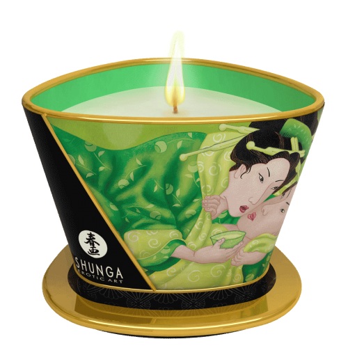 Массажная свеча Exotic Green Tea с ароматом зелёного чая - 170 мл. - Shunga - купить с доставкой в Благовещенске