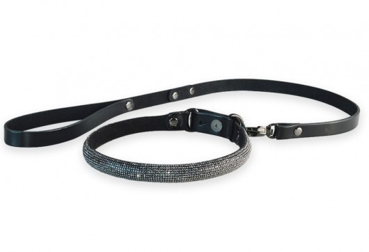 Эффектный сверкающий ошейник с поводком  Гламур - Sitabella - купить с доставкой в Благовещенске