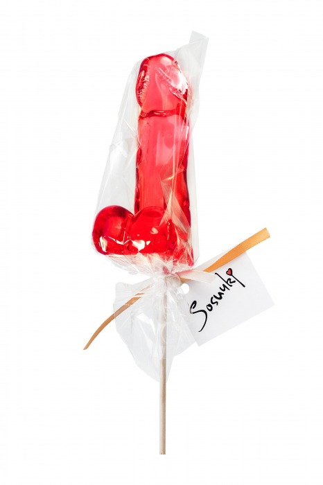 Красный леденец в форме члена со вкусом виски - 173 гр. - Sosuчki - купить с доставкой в Благовещенске