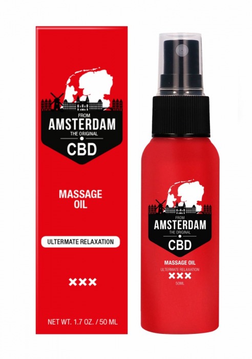 Стимулирующее массажное масло CBD from Amsterdam Massage Oil - 50 мл. - Shots Media BV - купить с доставкой в Благовещенске