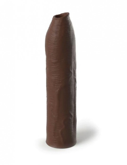 Коричневая насадка-удлинитель Uncut Silicone Penis Enhancer - 17,8 см. - Pipedream - в Благовещенске купить с доставкой