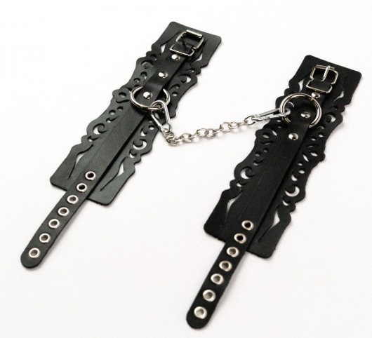 Узорчатые кожаные оковы с регулируемыми ремешками - Crazy Handmade - купить с доставкой в Благовещенске