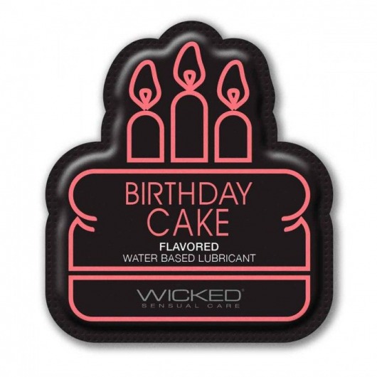 Лубрикант на водной основе со вкусом торта с кремом Wicked Aqua Birthday cake - 3 мл. - Wicked - купить с доставкой в Благовещенске