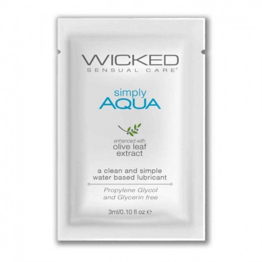 Легкий лубрикант на водной основе Wicked Simply AQUA - 3 мл. - Wicked - купить с доставкой в Благовещенске