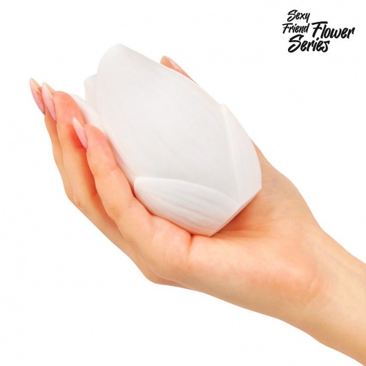 Белый нереалистичный мастурбатор в форме бутона цветка Lotus - 1137 - в Благовещенске купить с доставкой