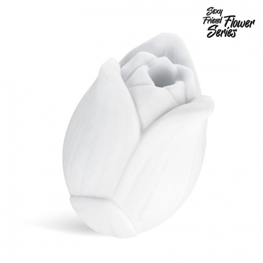 Белый нереалистичный мастурбатор в форме бутона цветка Lotus - 1137 - в Благовещенске купить с доставкой