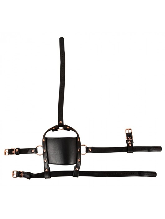 Черный намордник с кляпом-шаром Head Harness With A Gag - Orion - купить с доставкой в Благовещенске