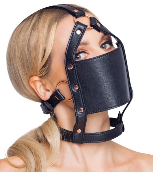 Черный намордник с кляпом-шаром Head Harness With A Gag - Orion - купить с доставкой в Благовещенске