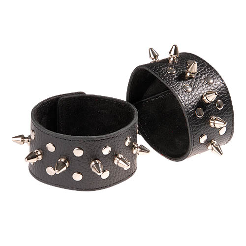 Чёрные напульсники с шипами и заклепками - Sitabella - купить с доставкой в Благовещенске