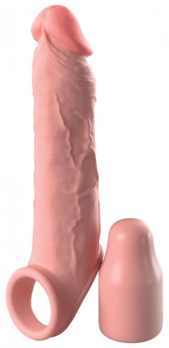 Телесная насадка-удлинитель 2 Inch Silicone X-tension with Strap - 20,3 см. - Pipedream - в Благовещенске купить с доставкой