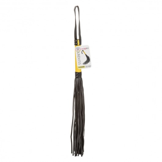 Черная плеть с желтой рукоятью Boundless Flogger - 69,25 см. - California Exotic Novelties - купить с доставкой в Благовещенске