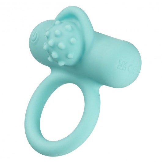 Аквамариновое эрекционное виброкольцо Silicone Rechargeable Nubby Lover’s Delight - California Exotic Novelties - в Благовещенске купить с доставкой