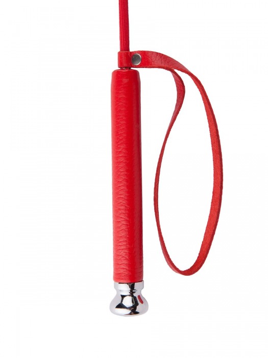 Красный стек с кожаной ручкой - 70 см. - Sitabella - купить с доставкой в Благовещенске