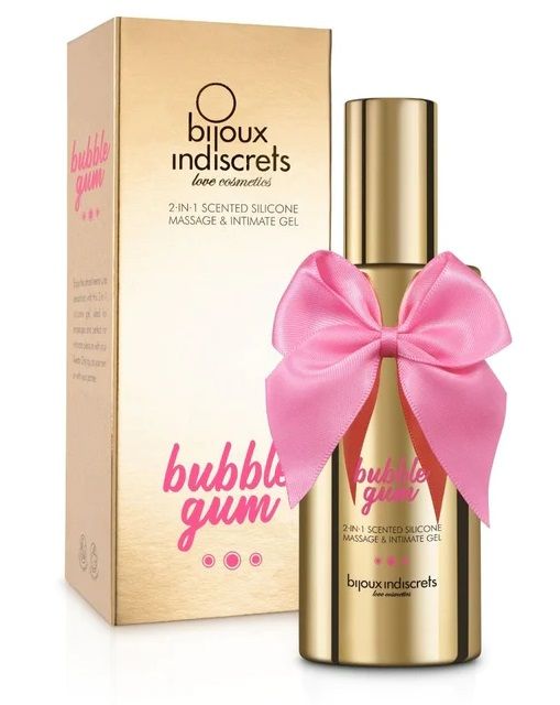 Гель с ароматом жвачки Bubblegum 2-in-1 Scented Silicone Massage And Intimate Gel - 100 мл. - Bijoux Indiscrets - купить с доставкой в Благовещенске