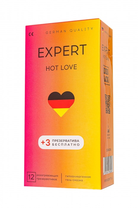 Презервативы EXPERT Hot Love с разогревающим эффектом - 12 шт.(+3 в подарок) - Expert - купить с доставкой в Благовещенске