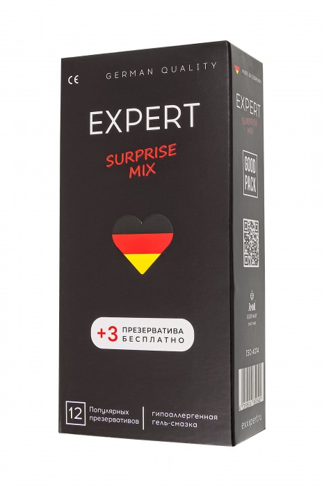 Презервативы EXPERT Surprise Mix - 12 шт.(+3 в подарок) - Expert - купить с доставкой в Благовещенске