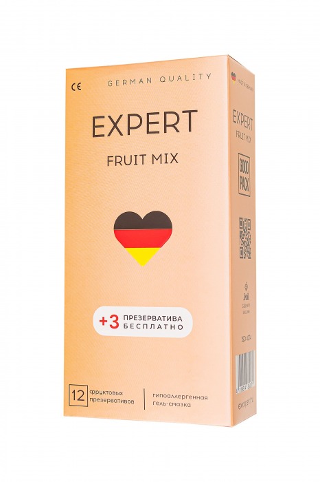 Ароматизированные презервативы EXPERT Fruit Mix - 12 шт.(+3 в подарок) - Expert - купить с доставкой в Благовещенске