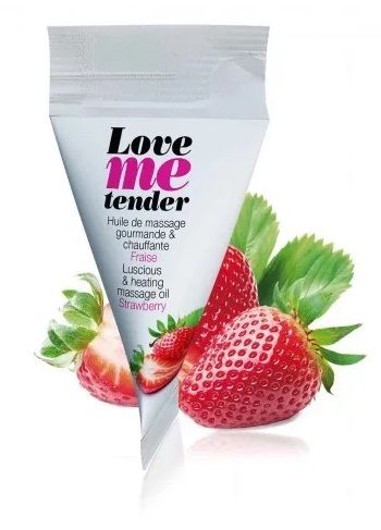 Съедобное согревающее массажное масло Love Me Tender Strawberry с ароматом клубники - 10 мл. - Love to Love - купить с доставкой в Благовещенске