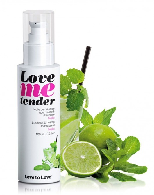 Съедобное согревающее массажное масло Love Me Tender Mojito с ароматом мохито - 100 мл. - Love to Love - купить с доставкой в Благовещенске