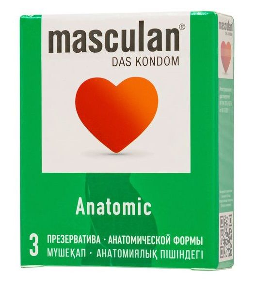 Презервативы анатомической формы Masculan Anatomic - 3 шт. - Masculan - купить с доставкой в Благовещенске