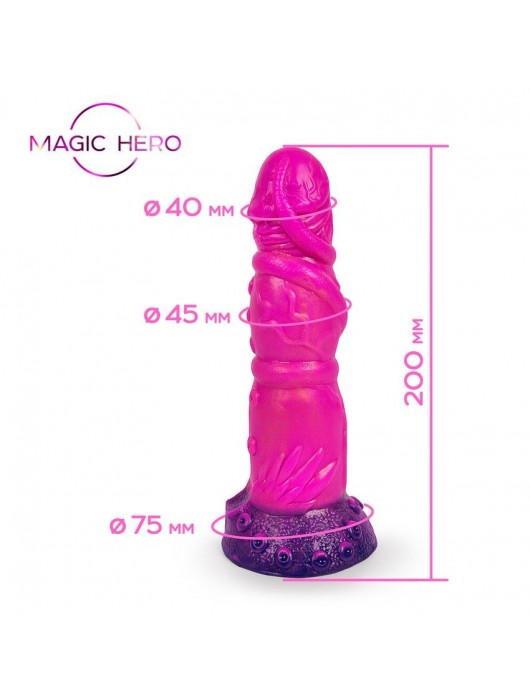 Розовый рельефный фантазийный фаллоимитатор - 20 см. - Bior toys - купить с доставкой в Благовещенске