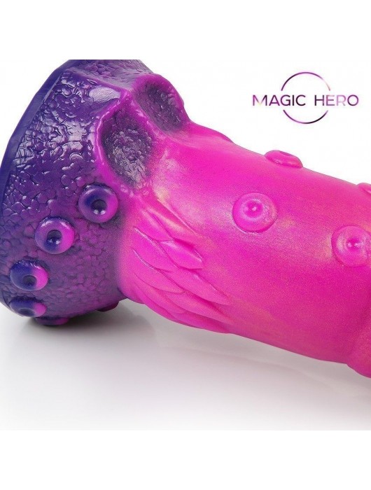 Розовый рельефный фантазийный фаллоимитатор - 20 см. - Bior toys - купить с доставкой в Благовещенске