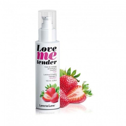Съедобное согревающее массажное масло Love Me Tender Strawberry с ароматом клубники - 100 мл. - Love to Love - купить с доставкой в Благовещенске