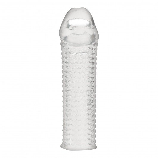 Текстурированная насадка на пенис Clear Textured Penis Enhancing Sleeve Extension - 16,5 см. - BlueLine - в Благовещенске купить с доставкой