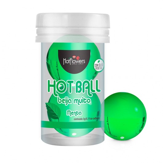 Лубрикант на масляной основе Hot Ball Beija Muito с ароматом мяты (2 шарика по 3 гр.) - HotFlowers - купить с доставкой в Благовещенске