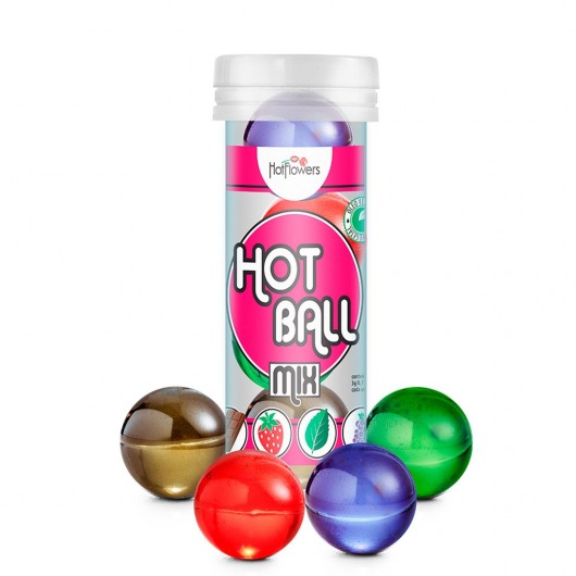 Ароматизированный лубрикант Hot Ball Mix на масляной основе (4 шарика по 3 гр.) - HotFlowers - купить с доставкой в Благовещенске