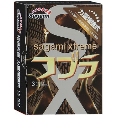 Суженные к основанию презервативы Sagami Xtreme COBRA - 3 шт. - Sagami - купить с доставкой в Благовещенске