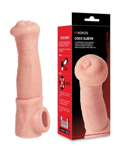 Телесная фантазийная насадка на член Cock Sleeve Size L - KOKOS - в Благовещенске купить с доставкой