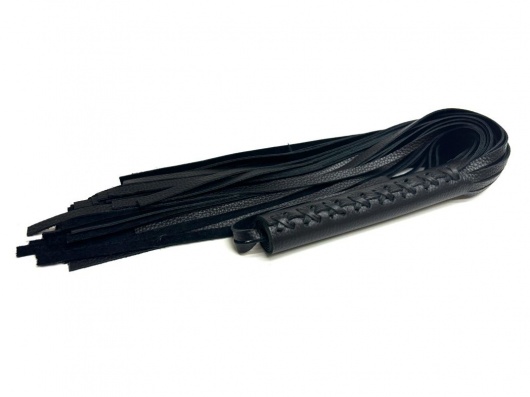 Черная многохвостовая плеть из мягкой кожи - 57 см. - БДСМ Арсенал - купить с доставкой в Благовещенске