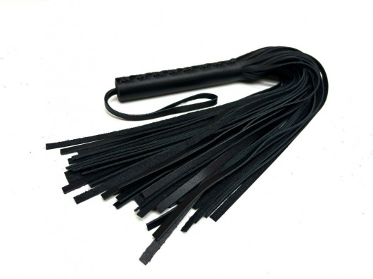 Черная цельная многохвостовая плеть из мягкой кожи - 57 см. - БДСМ Арсенал - купить с доставкой в Благовещенске