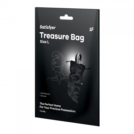 Черный мешочек для хранения игрушек Treasure Bag L - Satisfyer - купить с доставкой в Благовещенске
