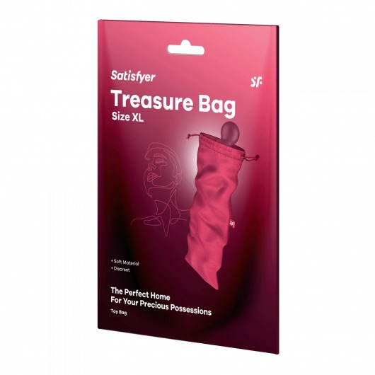 Розовый мешочек для хранения игрушек Treasure Bag XL - Satisfyer - купить с доставкой в Благовещенске