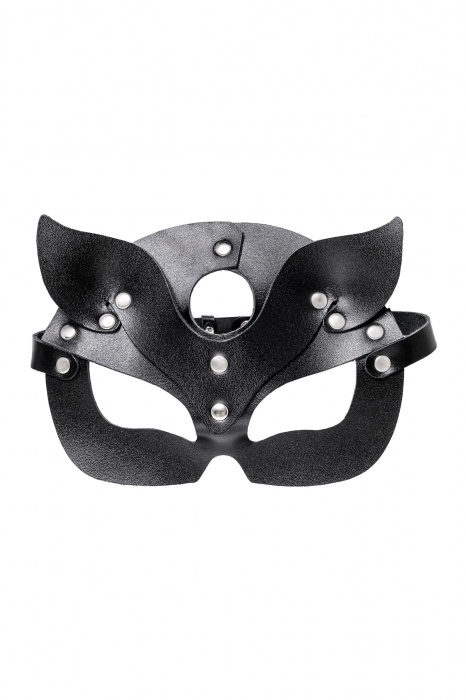 Черная кожаная рельефная маска кошки - Pecado - купить с доставкой в Благовещенске