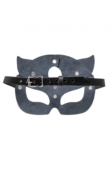 Черная кожаная рельефная маска кошки - Pecado - купить с доставкой в Благовещенске